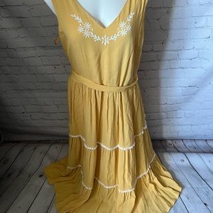 JOIE SLEEVELESS EMBROIDERED MAXI DRESS